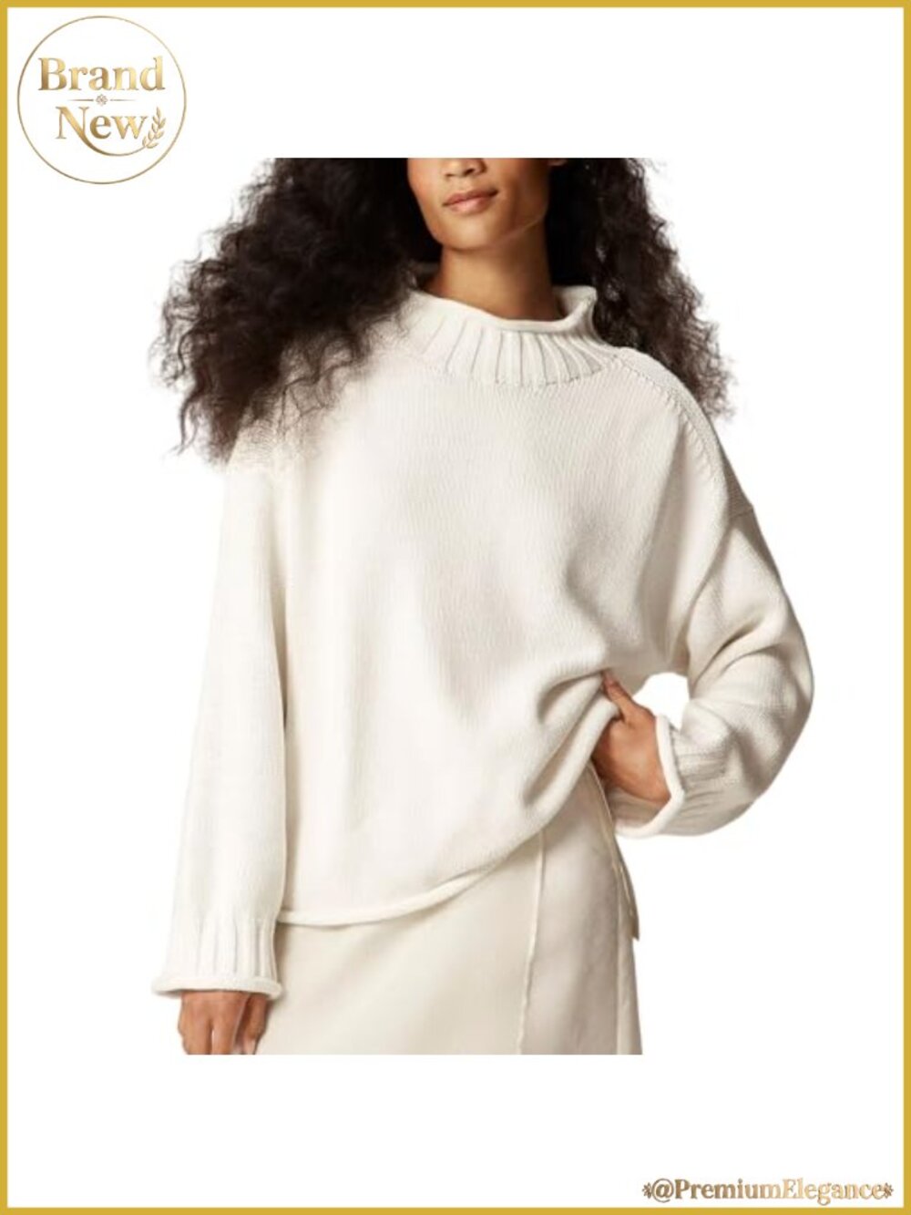 Oversized Roll Neck Sweater Long Sleeve Pullover Fall Casual Knit Top